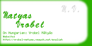 matyas vrobel business card